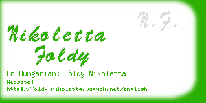 nikoletta foldy business card
